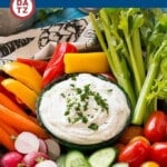 This homemade ranch dip is a creamy and flavorful mix of all the familiar herbs and spices, but it tastes way better than the store bought version.