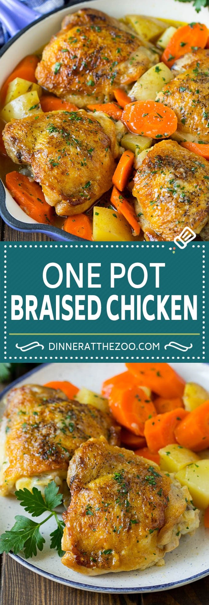 Braised Chicken with Carrots and Potatoes Recipe | One Pot Meal | Chicken with Potatoes #chicken #chickenthighs #onepot #potatoes #carrots #dinner #edsug