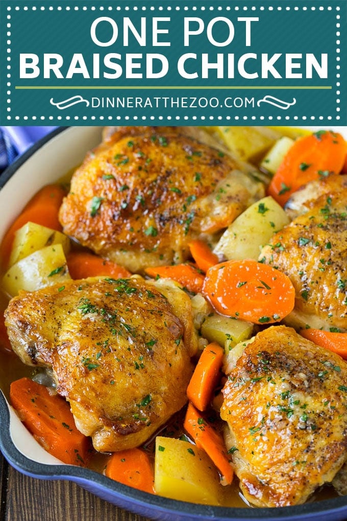 Braised Chicken with Carrots and Potatoes Recipe | One Pot Meal | Chicken with Potatoes #chicken #chickenthighs #onepot #potatoes #carrots #dinner #edsug