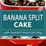 Banana Split Cake Recipe | No Bake Cake | Banana Split Dessert #banana #chocolate #nobake #cake #cheesecake #edsug