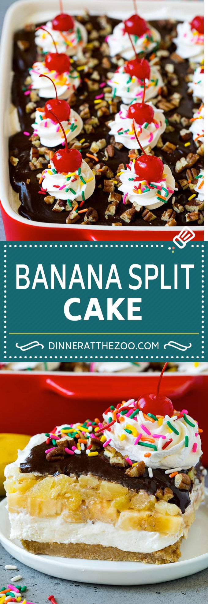 Banana Split Cake Recipe | No Bake Cake | Banana Split Dessert #banana #chocolate #nobake #cake #cheesecake #edsug