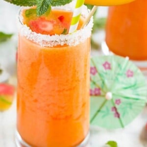 This recipe for strawberry mango agua fresca is a light and refreshing fruit drink that only takes 15 minutes to make, it's the perfect way to cool off on a hot day! Ad