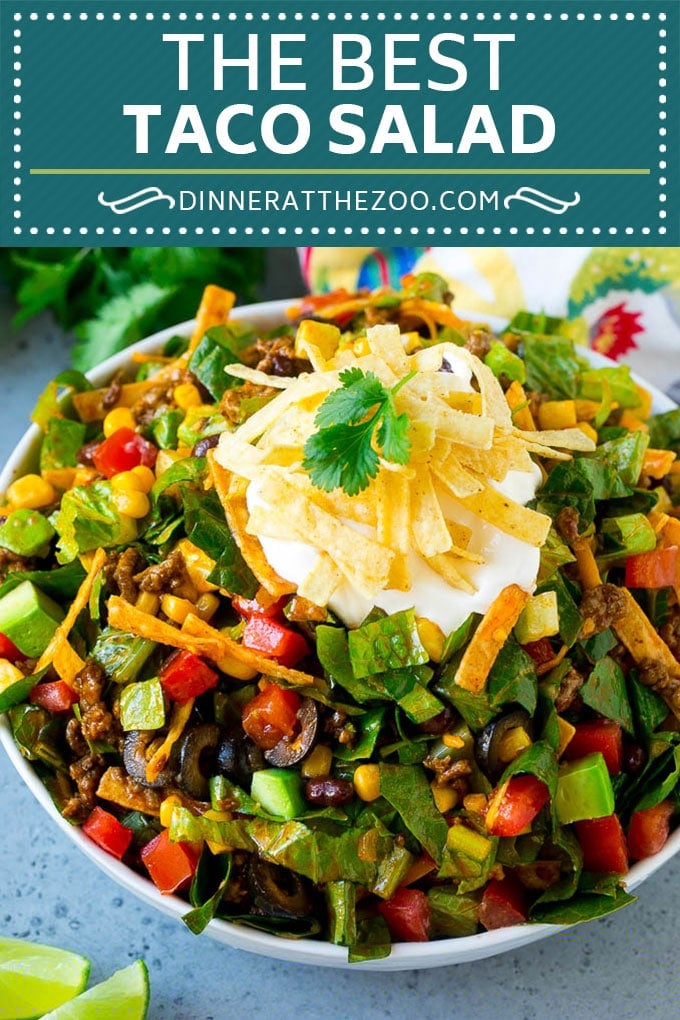 Taco Salad Recipe | Beef Taco Salad | Mexican Salad #salad #taco #beef #lunch #avocado #dinner #edsug