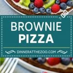 Brownie Pizza Recipe | Fruit Pizza | Dessert Pizza #brownie #pizza #chocolate #fruit #dessert #edsug