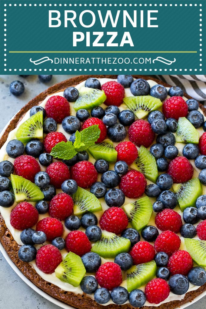 Brownie Pizza Recipe | Fruit Pizza | Dessert Pizza #brownie #pizza #chocolate #fruit #dessert #edsug