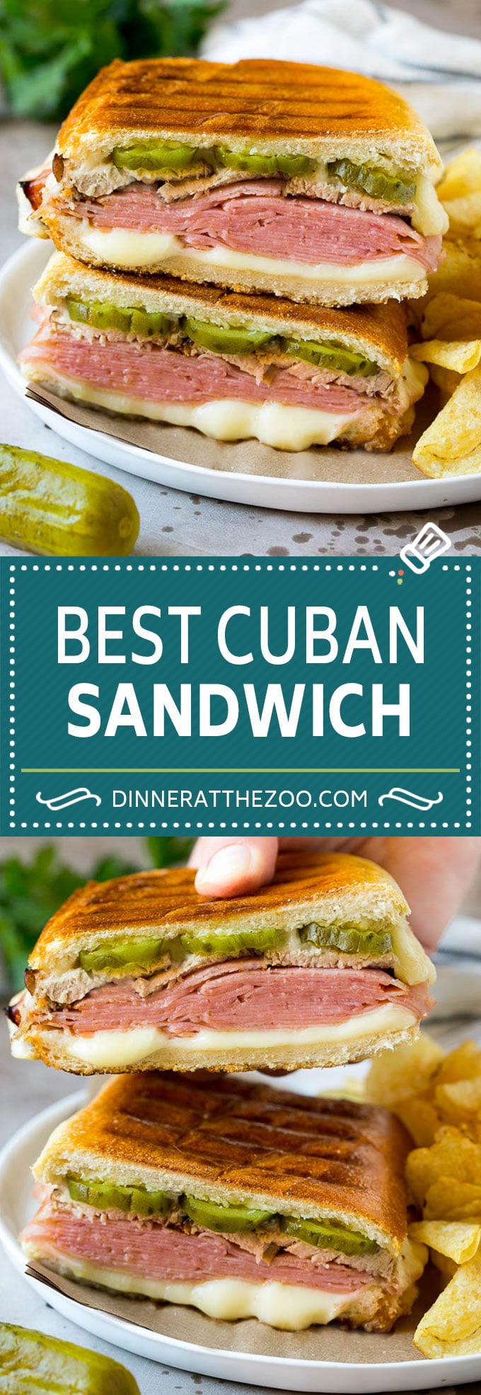 Cuban Sandwich Recipe #sandwich #pork #ham #cheese #pickles #lunch #dinner #edsug