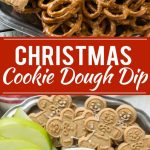 This Christmas cookie dough dip has a fluffy and creamy base that's swirled with plenty of holiday sprinkles and served with fruit and cookies for dipping. It only takes 5 minutes to make! #HolidayWithChobani Ad