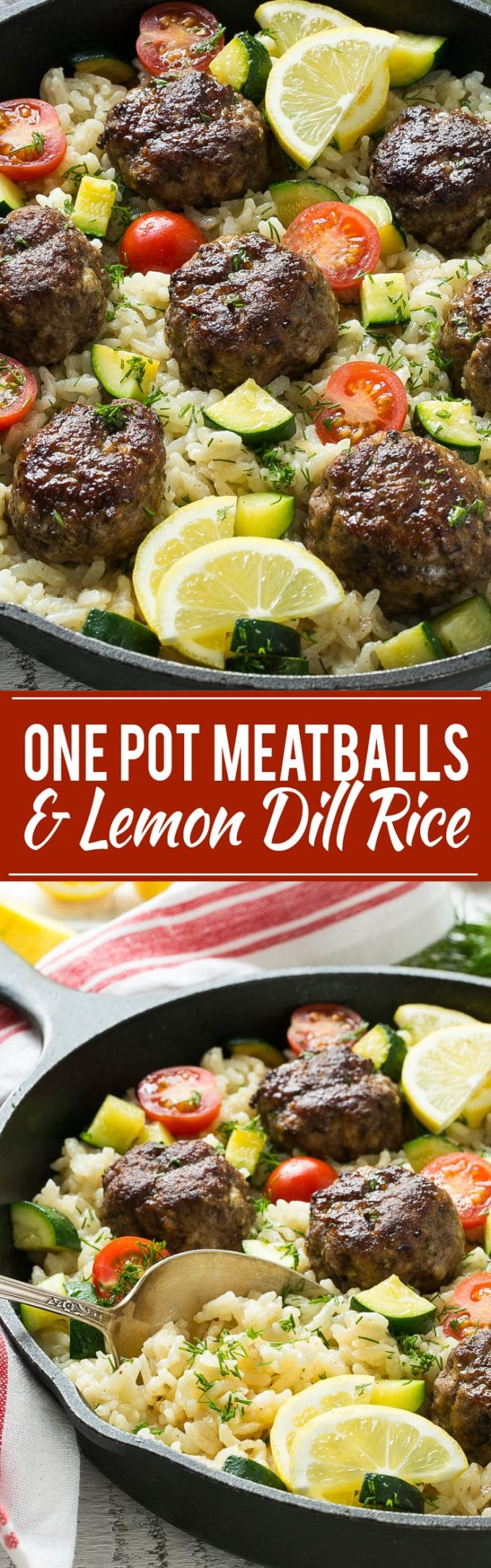 One Pot Greek Meatballs with Lemon Dill Rice Recipe | Greek Meatballs | Lemon Dill Rice #greek #meatballs #beef #rice #onepot #dinner #edsug