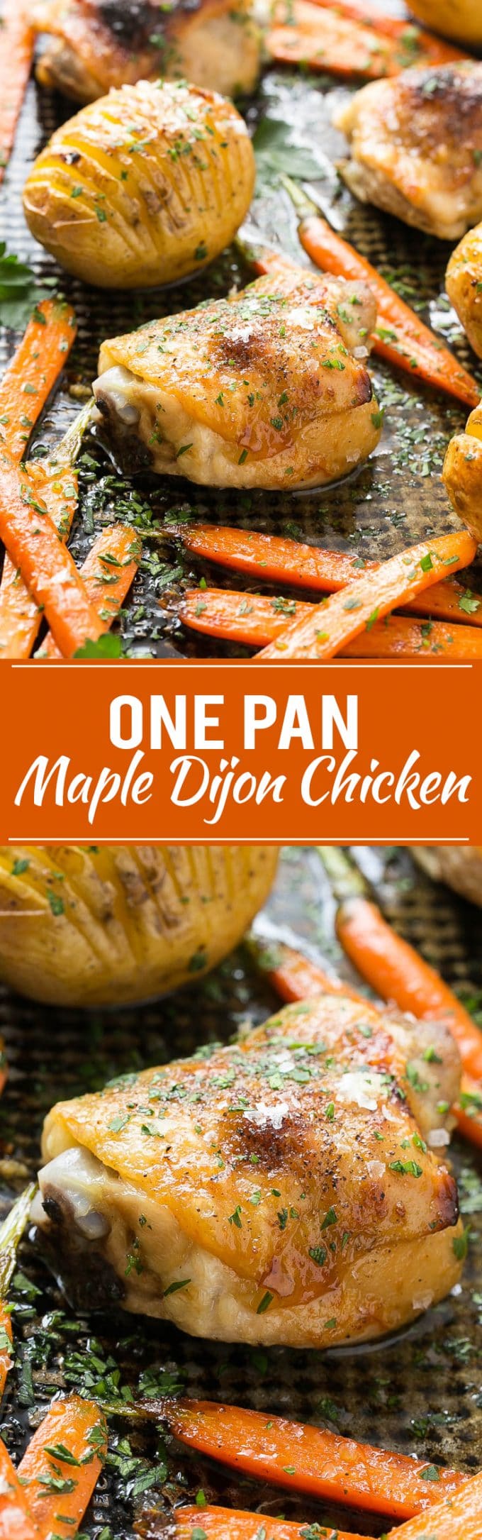 Maple Dijon Chicken with Hasselback Potatoes and Carrots Recipe | Maple Dijon Chicken | Hasselback Potatoes #chicken #maple #potatoes #fall #dinner #onepot #edsug