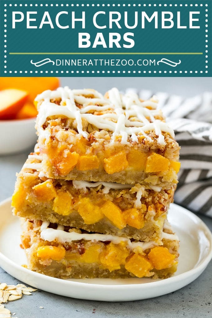 Peach Crumble Bars | Peach Bars | Peach Dessert #peaches #dessert #sweets #baking #edsug