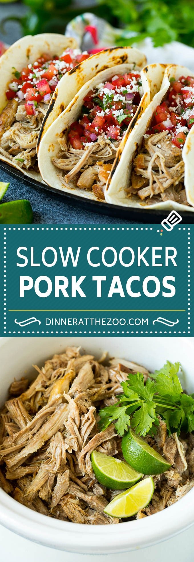 Pork Tacos Recipe | Slow Cooker Tacos #tacos #pork #slowcooker #crockpot #salsa #dinner #edsug