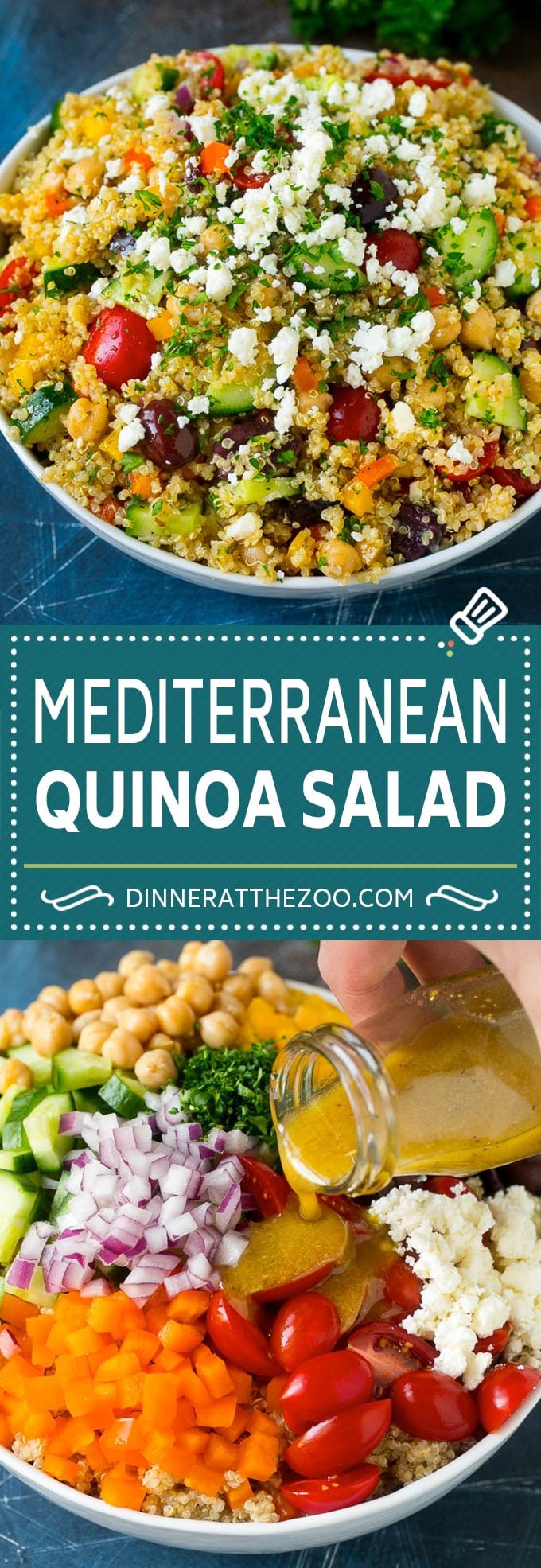 Mediterranean Quinoa Salad Recipe | Healthy Quinoa Salad | Chopped Salad #quinoa #healthy #cleaneating #lunch #dinner #edsug