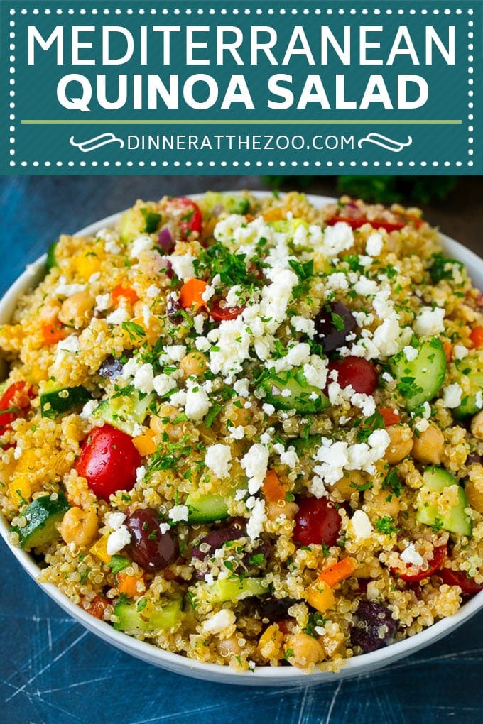 Mediterranean Quinoa Salad Recipe | Healthy Quinoa Salad | Chopped Salad #quinoa #healthy #cleaneating #lunch #dinner #edsug