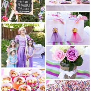 A princess tea time birthday party including ideas for food, crafts, activities, favors and more!