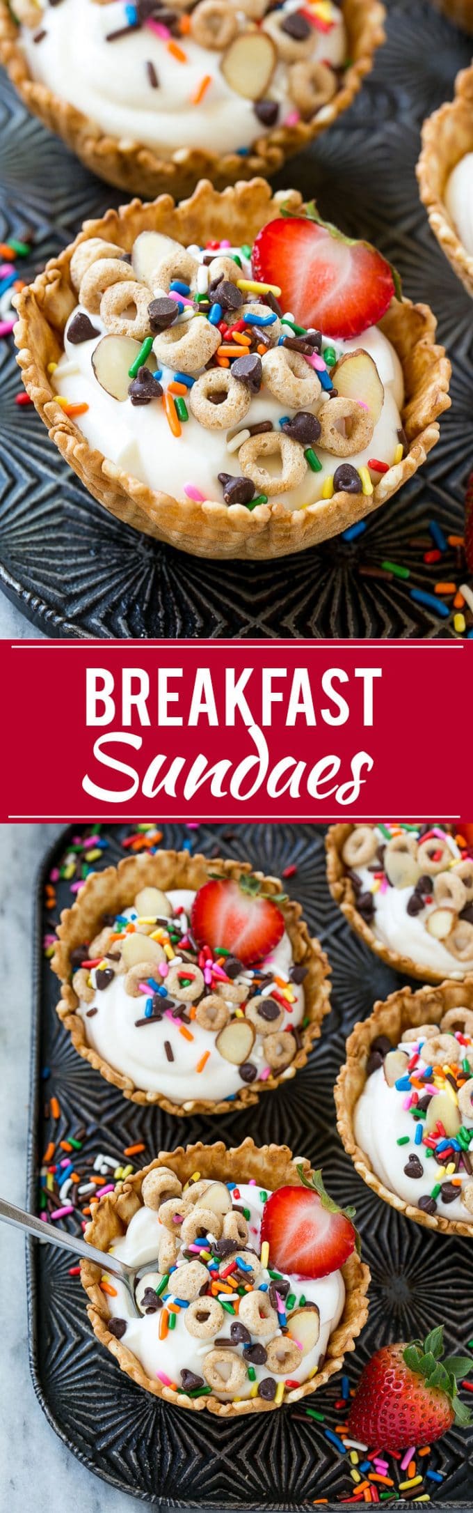 Breakfast Sundaes | Kids Breakfast Idea #breakfast #yogurt #cereal #banana #edsug