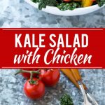 This recipe for Tuscan kale salad is full of kale, grilled chicken, avocado, tomatoes, almonds and feta cheese, all tossed in a simple lemon dressing. An easy and healthy meal! #LaneToGreatness #ad
