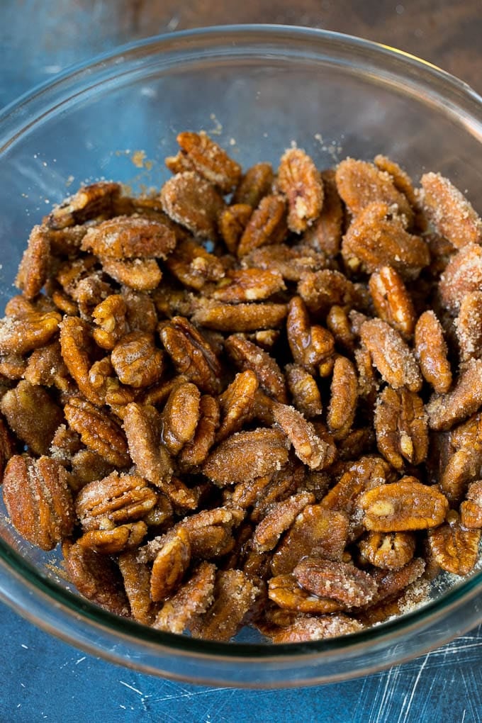 Candied Pecans Recipe | Glazed Pecans | Sugared Pecans #pecans #nuts #snack #dessert #edsug Nuts coated in egg white and sugar.