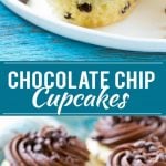 This recipe for chocolate chip cupcakes is tender white cake studded with plenty of chocolate, topped with chocolate frosting and more chocolate chips. The perfect treat for any celebration!