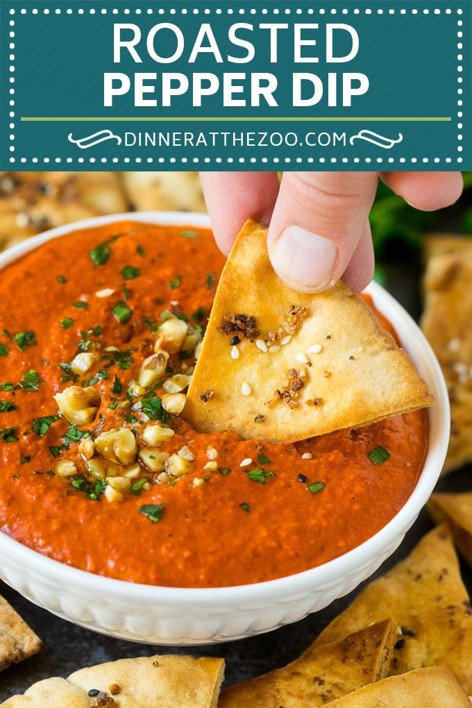 Roasted Red Pepper Dip | Muhammara Dip | Middle Eastern Dip #bellpeppers #walnuts #dip #appetizer #edsug