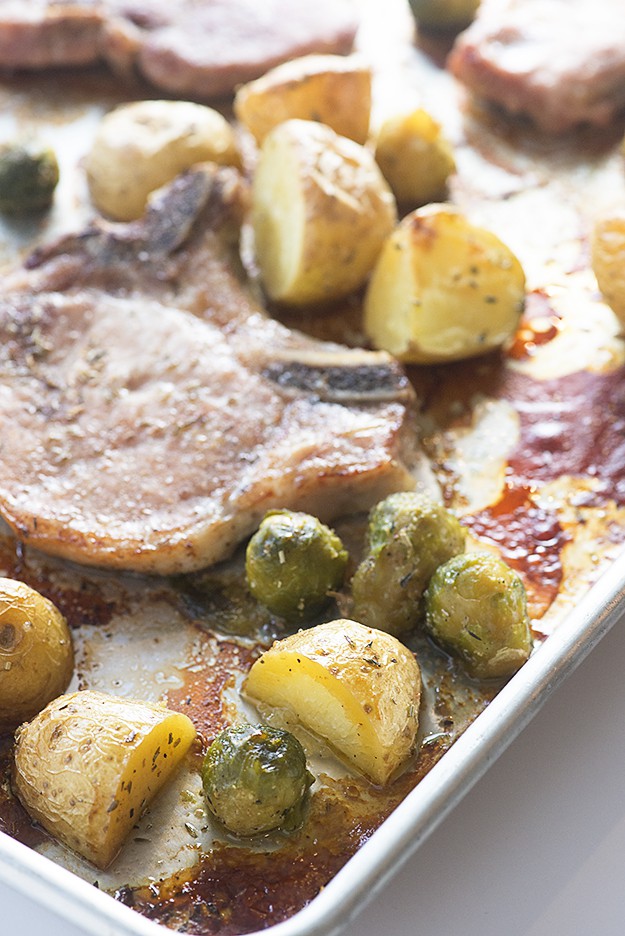 Sheet Pan Pork Chops and Potatoes
