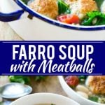 Farro Soup with Meatballs Recipe | Farro Recipe | Meatball Soup | Healthy Soup Recipe