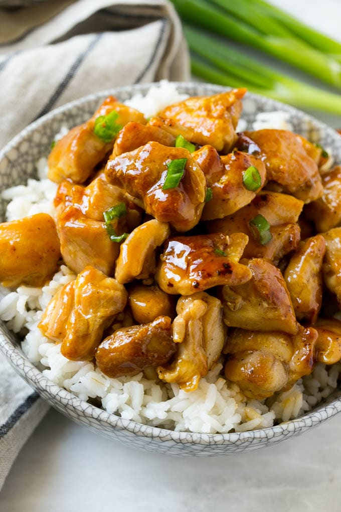 Bourbon Chicken | Sauteed Chicken | Chicken Stir Fry | Easy Chicken Recipe #chicken #dinner #edsug Sweet and savory chicken served over a bowl of rice.