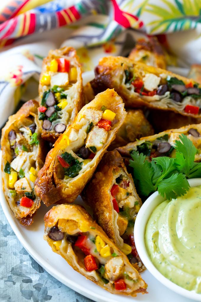 Southwestern Egg Rolls Recipe | Easy Egg Roll Recipe | Mexican Appetizer | Egg Roll Recipe | Southwest Egg Rolls #eggrolls #appetizer #chicken #snack #edsug Southwestern egg rolls filled with chicken, beans, peppers, corn and cheese.