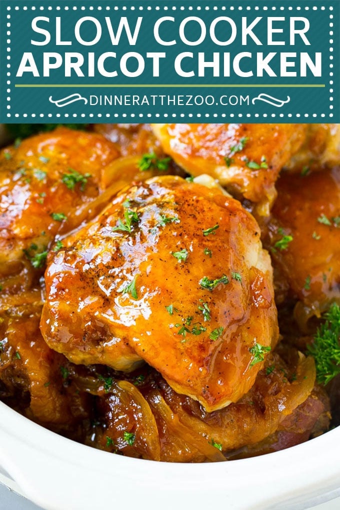 Slow Cooker Apricot Chicken #chicken #apricot #slowcooker #crockpot #dinner #edsug