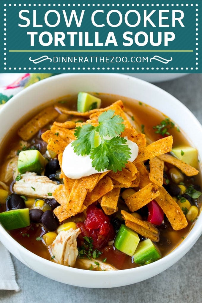 Slow Cooker Chicken Tortilla Soup Recipe | Chicken Soup Recipe | Slow Cooker Chicken Soup | Mexican Chicken Soup | Tortilla Soup Recipe #soup #tortillasoup #chickensoup #mexican #mexicansoup #dinner #edsug