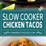 Slow Cooker Chicken Tacos Recipe | Crock Pot Chicken Tacos #tacos #chicken #slowcooker #crockpot #tacotuesday #dinner #edsug