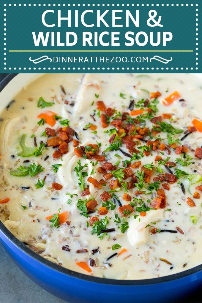 Chicken and Wild Rice Soup Recipe | Creamy Chicken Soup #chicken #rice #soup #bacon #dinner #edsug