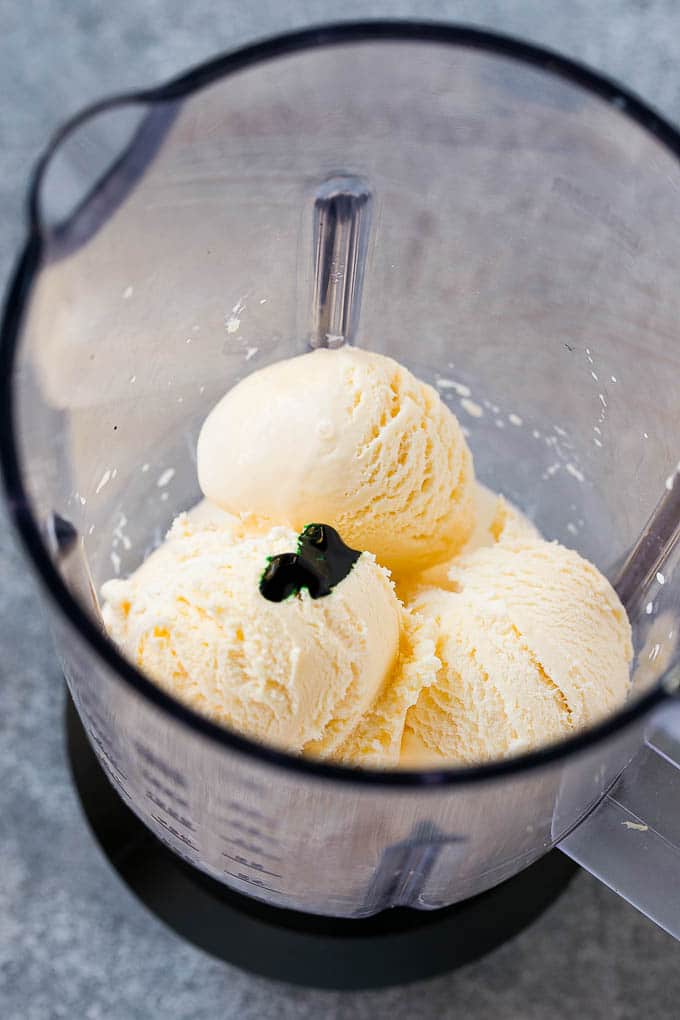 Shamrock Shake Recipe | McDonald's Shamrock Shake | Saint Patrick's Day Drink | Mint Milkshake #milkshake #stpatricksday #saintpatricksday #mint #edsug A blender of vanilla ice cream, milk, mint extract and green food coloring.