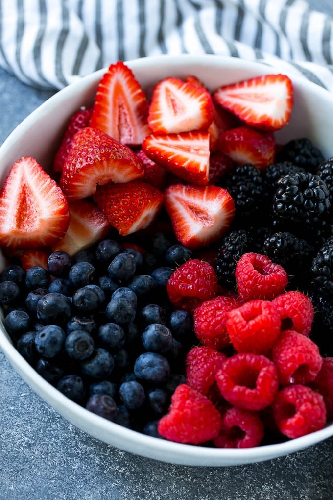 Berry Fruit Salad Recipe | Berry Salad | Summer Berry Salad | Fruit Salad Recipe #berries #fruitsalad #edsug A bowl of blueberries, raspberries, blackberries and strawberries.