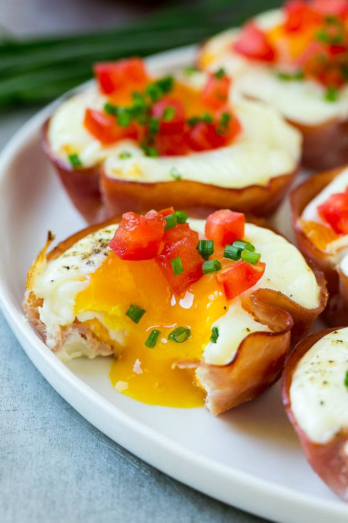 Ham and Egg Cups Recipe | Low Carb Breakfast | Ham and Eggs #ham #eggs #lowcarb #breakfast #edsug A ham and egg cup with a runny yolk.