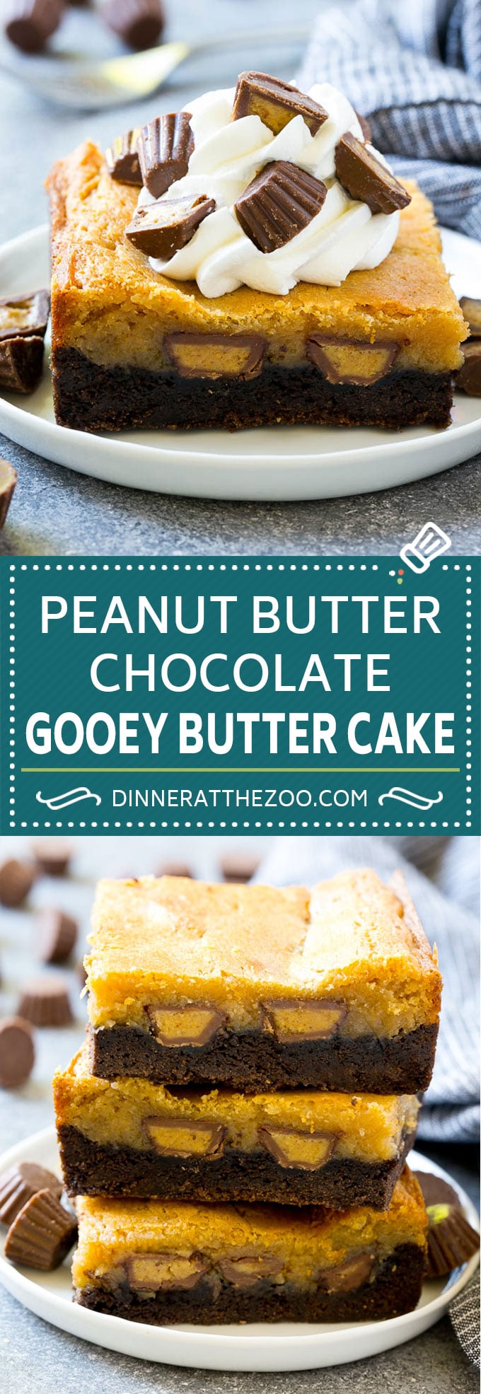 Peanut Butter Chocolate Gooey Butter Cake Recipe | Gooey Butter Cake | Peanut Butter Cake | Chocolate Peanut Butter Cake #cake #butter #peanutbutter #chocolate #dessert #edsug