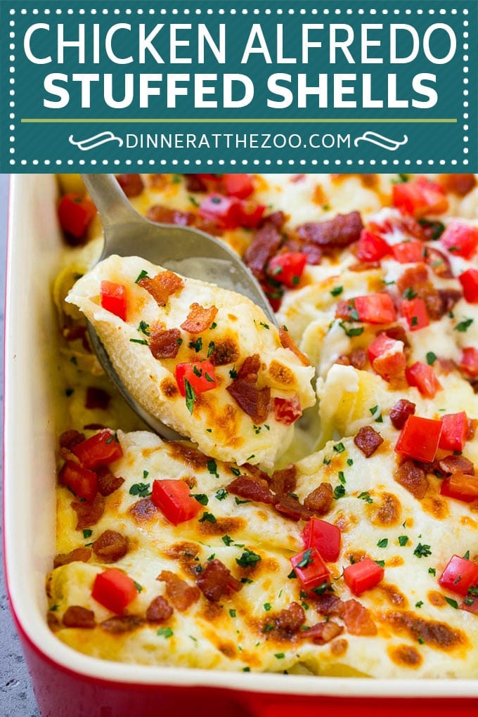 Chicken Alfredo Stuffed Shells Recipe | Stuffed Shells | Chicken Stuffed Shells | Baked Pasta #stuffedshells #alfredo #chicken #pasta #cheese #dinner #edsug