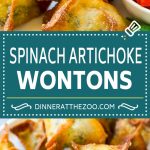 Spinach Artichoke Wontons Recipe | Fried Wontons | Wonton Appetizer #wontons #appetizer #snack #artichoke #spinach #edsug
