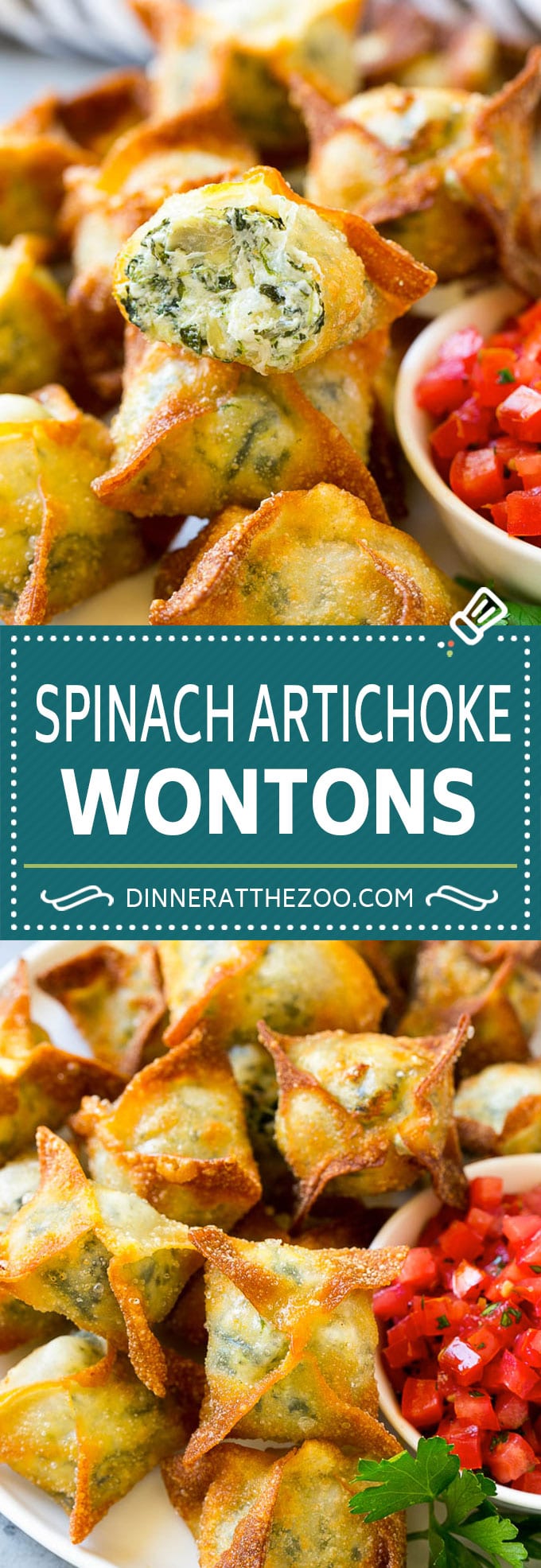 Spinach Artichoke Wontons Recipe | Fried Wontons | Wonton Appetizer #wontons #appetizer #snack #artichoke #spinach #edsug