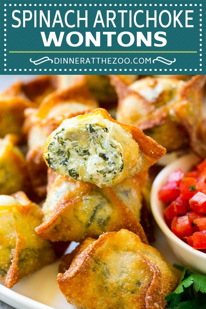Spinach Artichoke Wontons Recipe | Fried Wontons | Wonton Appetizer #wontons #appetizer #snack #artichoke #spinach #edsug