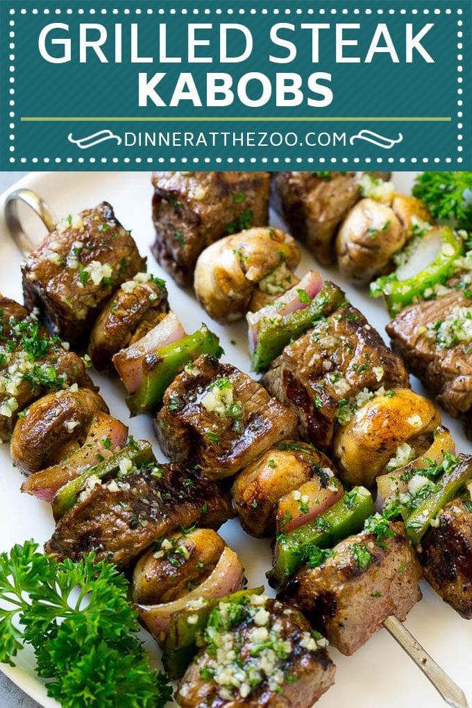 Steak Kabobs Recipe | Beef Kabobs | Grilled Steak | Steak Skewers #beef #steak #kabobs #grilling #garlic #mushrooms #edsug