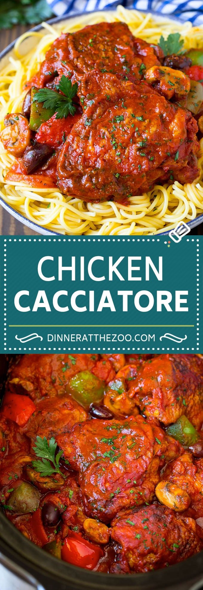 Slow Cooker Chicken Cacciatore Recipe | Italian Chicken #chicken #crockpot #slowcooker #dinner #italianfood #peppers #edsug