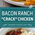 Crack Chicken Recipe | Bacon Ranch Chicken | Slow Cooker Chicken #chicken #ranch #bacon #cheese #slowcooker #crockpot #lowcarb #keto #dinner #edsug