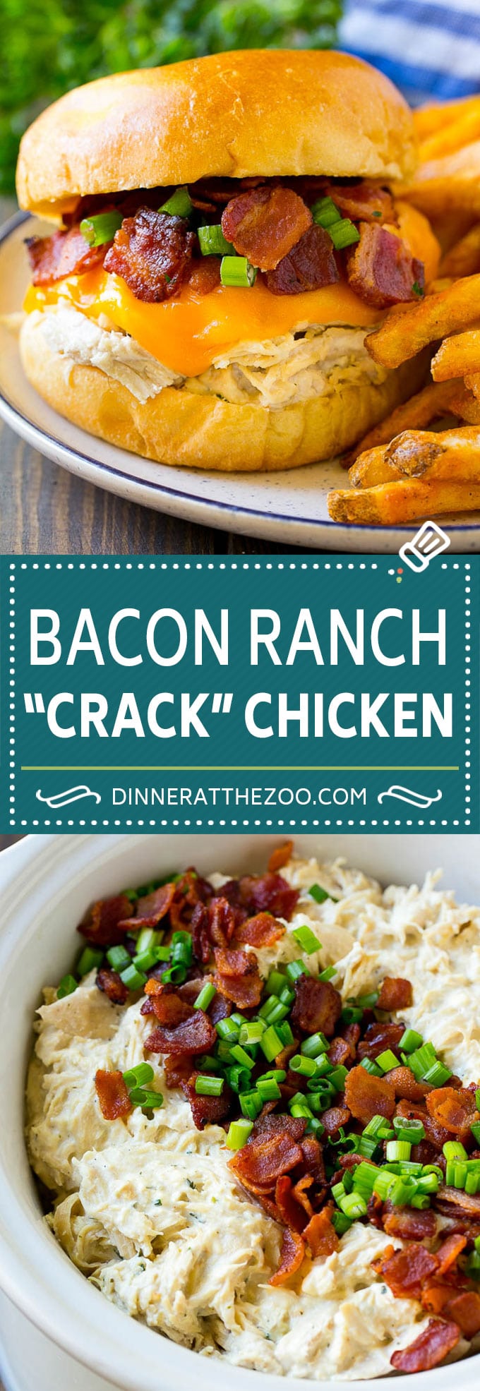 Crack Chicken Recipe | Bacon Ranch Chicken | Slow Cooker Chicken #chicken #ranch #bacon #cheese #slowcooker #crockpot #lowcarb #keto #dinner #edsug