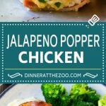 Jalapeno Popper Chicken Recipe | Bacon Wrapped Chicken | Stuffed Chicken | Low Carb Chicken #chicken #lowcarb #keto #bacon #jalapenos #cheese #dinner #edsug