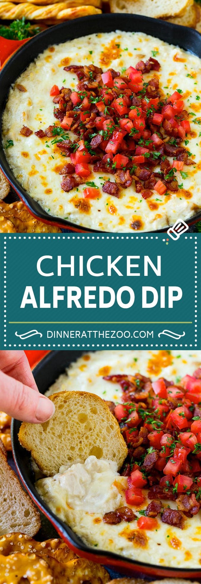 Chicken Alfredo Dip Recipe | Chicken Dip | Cheese Dip #dip #appetizer #chicken #cheese #edsug
