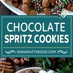 Chocolate Spritz Cookies | Christmas Cookies | Spritz Cookies #christmas #cookies #chocolate #sprinkles #baking #dessert #edsug