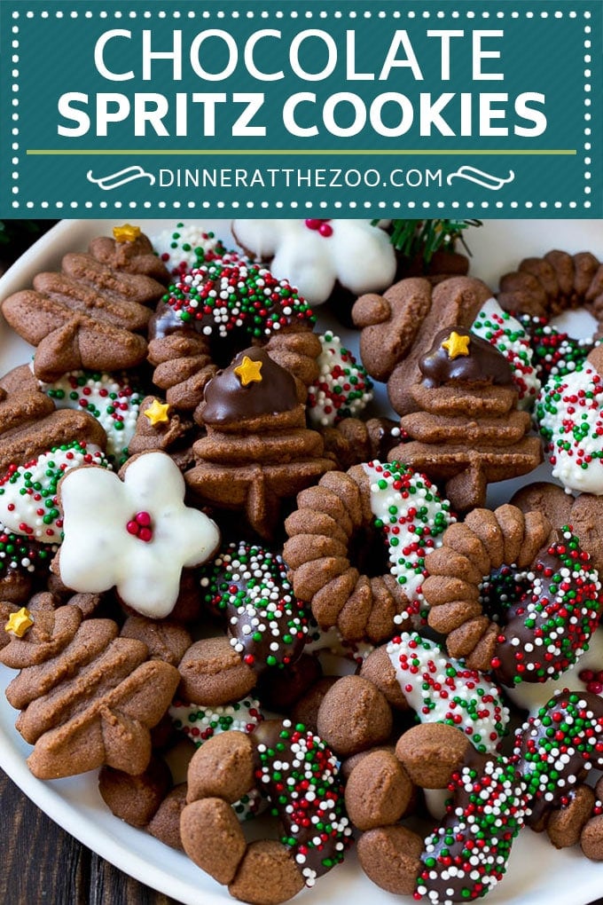 Chocolate Spritz Cookies | Christmas Cookies | Spritz Cookies #christmas #cookies #chocolate #sprinkles #baking #dessert #edsug