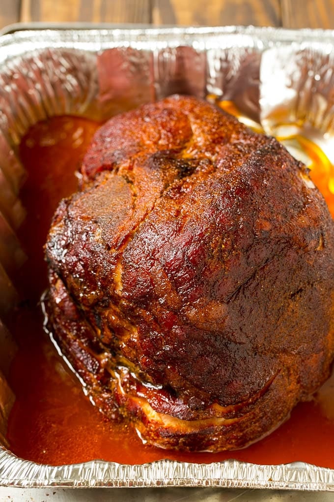 BBQ rub coating the meat.