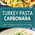 Turkey Pasta Carbonara | Turkey Pasta | Leftover Turkey Recipe #turkey #pasta #bacon #peas #dinner #edsug