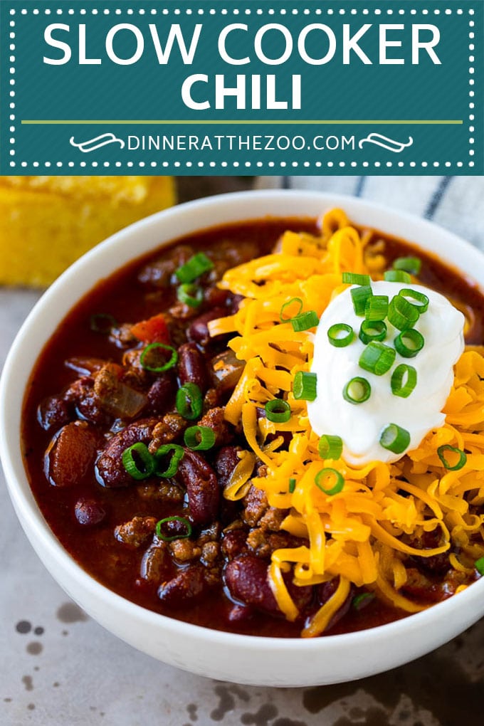 Slow Cooker Chili Recipe | Crock Pot Chili | Beef Chili | Beef and Bean Chili #chili #soup #beef #slowcooker #crockpot #dinner #edsug